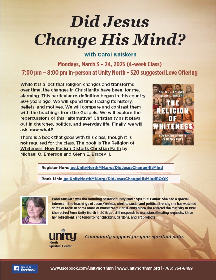 Did Jesus Change His Mind flyer image